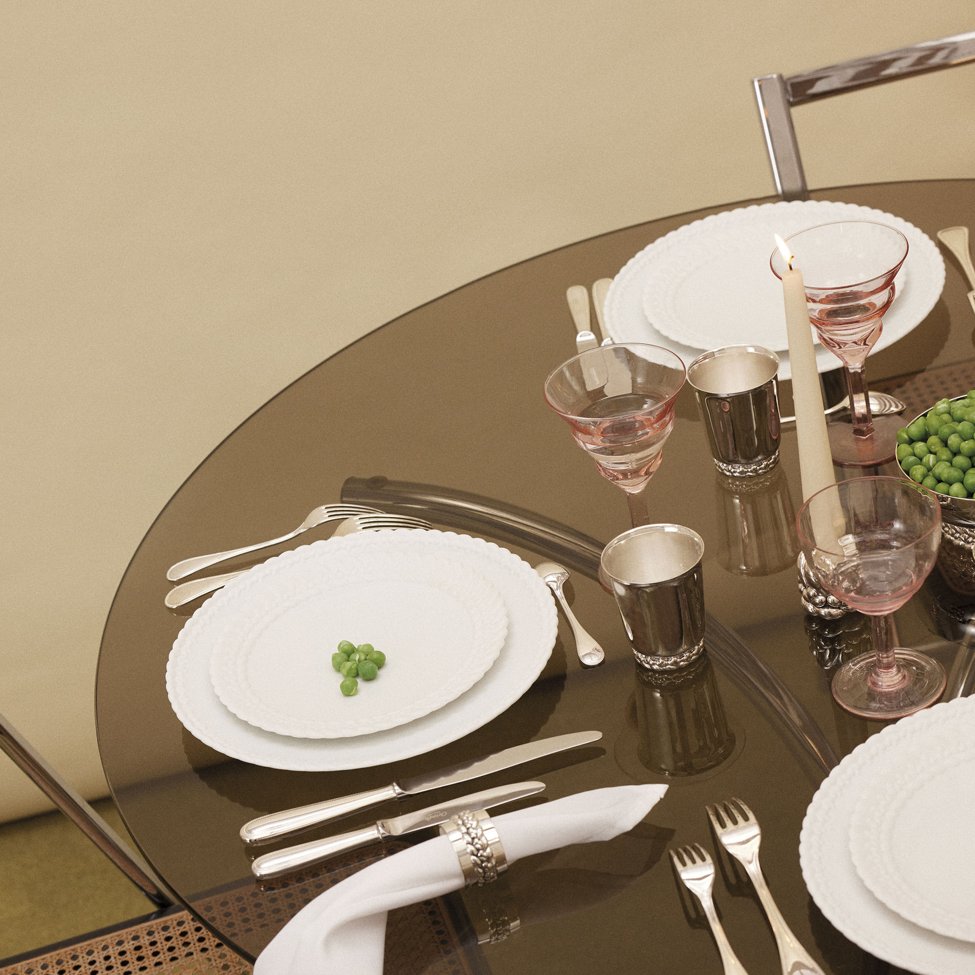クリストフル　プレート Porcelain Dinner Plate Bayblone